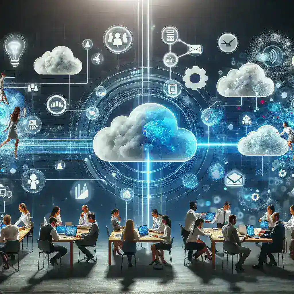 "Tim yang menggunakan software manajemen proyek berbasis cloud untuk kolaborasi efisien dan peningkatan produktivitas dalam pekerjaan mereka."